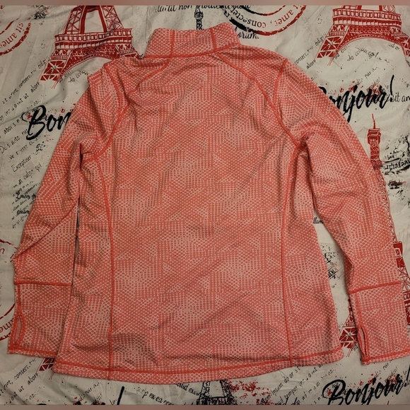 Women Coral Geometric Half-Zip Pullover Size XL - Picture 9 of 15